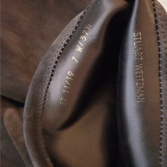 Stuart Weitzman Tieland Slate Gray Suede Over The Knee Boot Size 7 W Thigh High - Picture 8 of 11